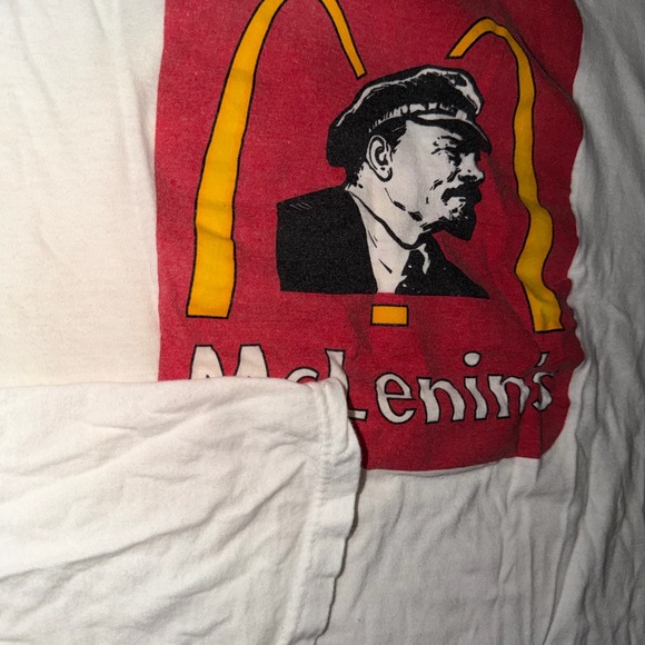 Vintage McLenin's The Party is Over Double Sided Parody T-Shirt McDonald's 2XL - Picture 4 of 5
